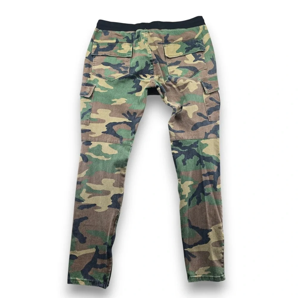 MNML Camo Cargo Pants Mens 2XL Green Good Ankle Zip Slim Tapered Streetwear